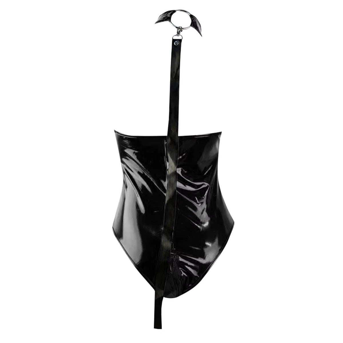 Latex Catsuit met Halsband en Riem