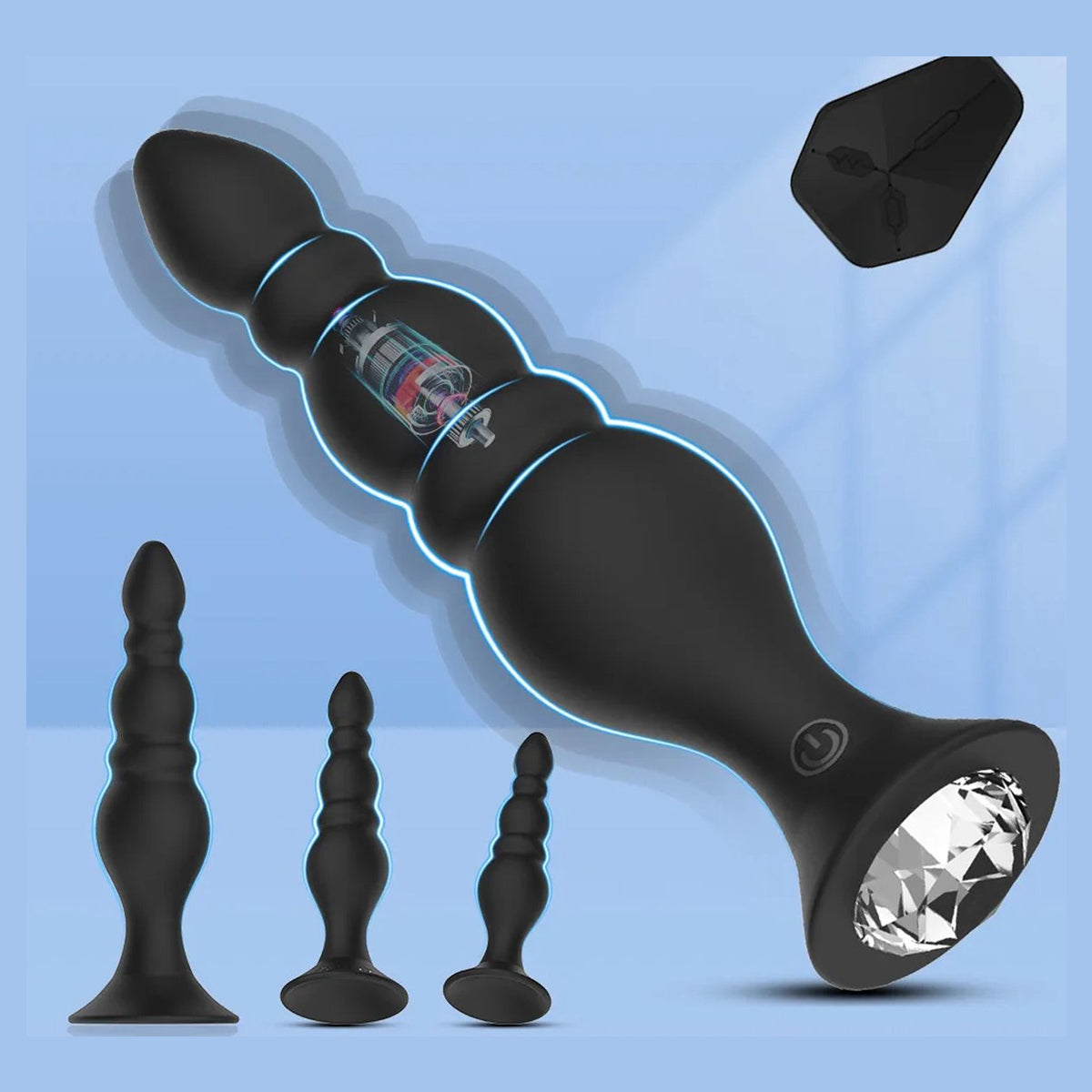 4-delige Buttplug Set met Vibrator