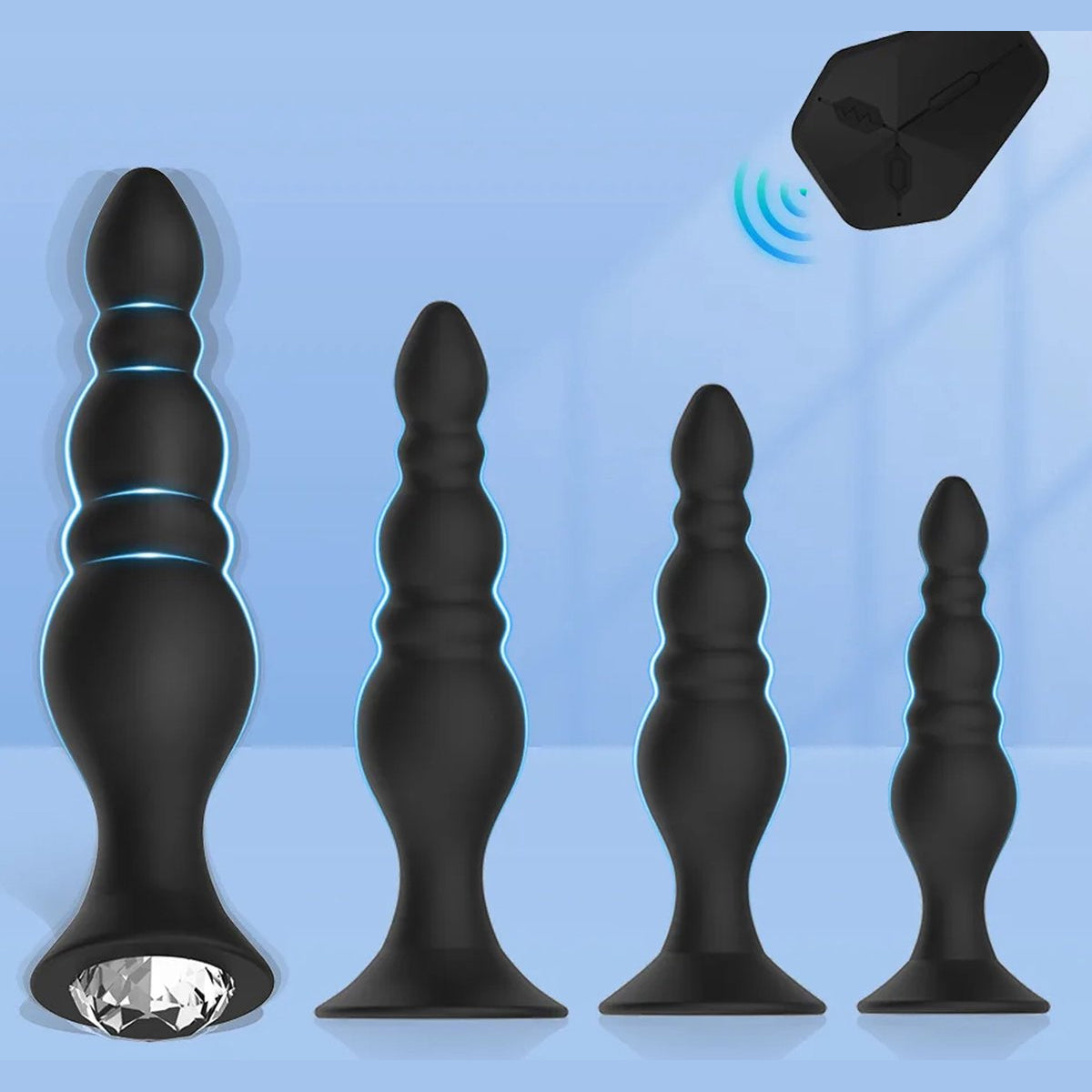 4-piece Butt Plug Set with Vibrator
