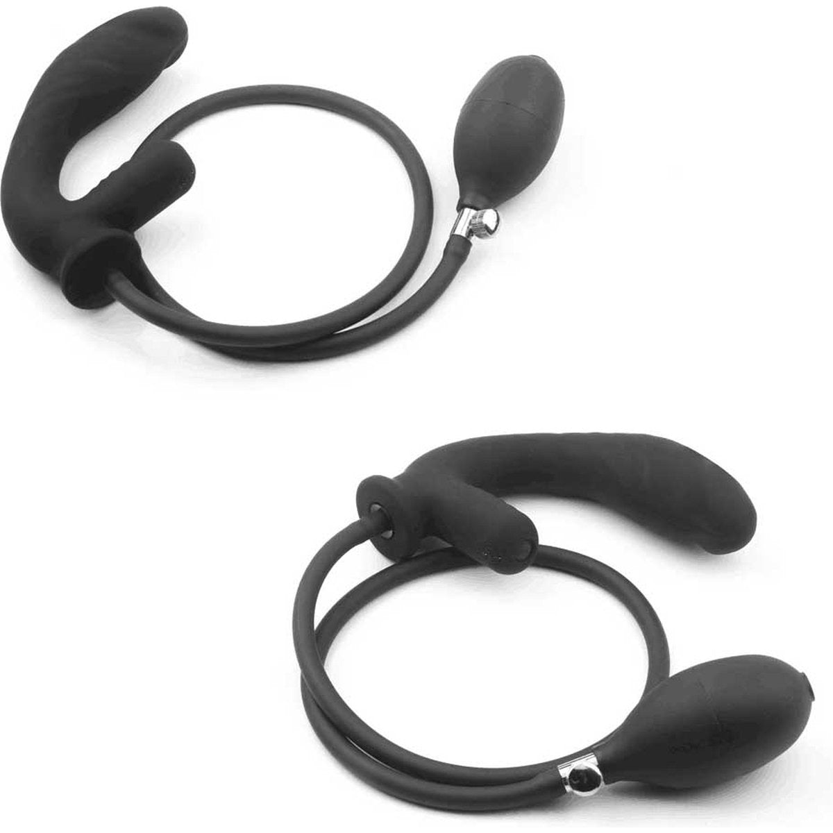 Dubbele opblaasbare vibrerende buttplug