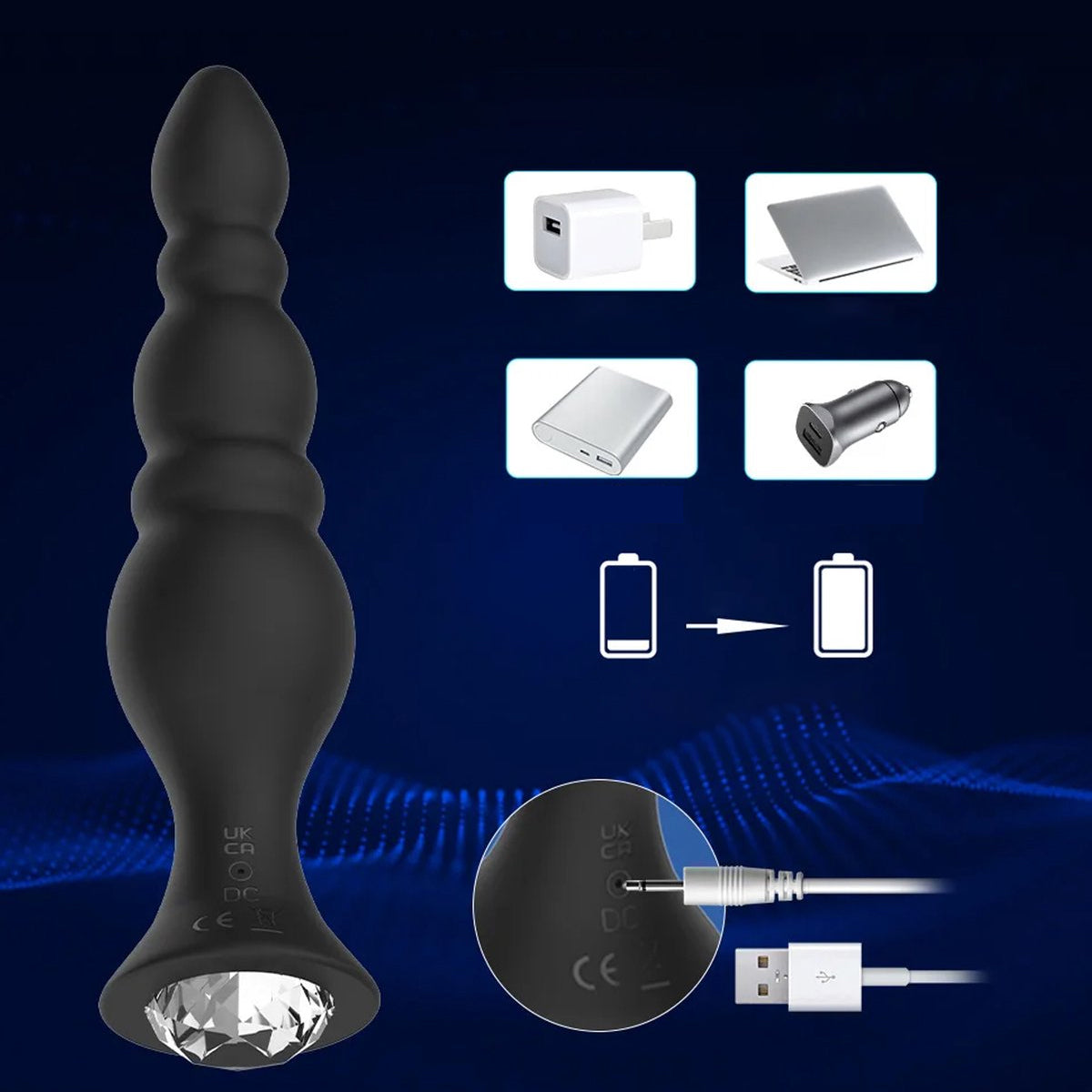 4-piece Butt Plug Set with Vibrator