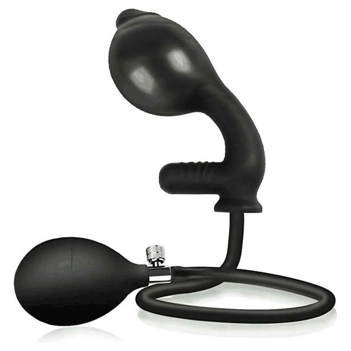 Dubbele opblaasbare vibrerende buttplug