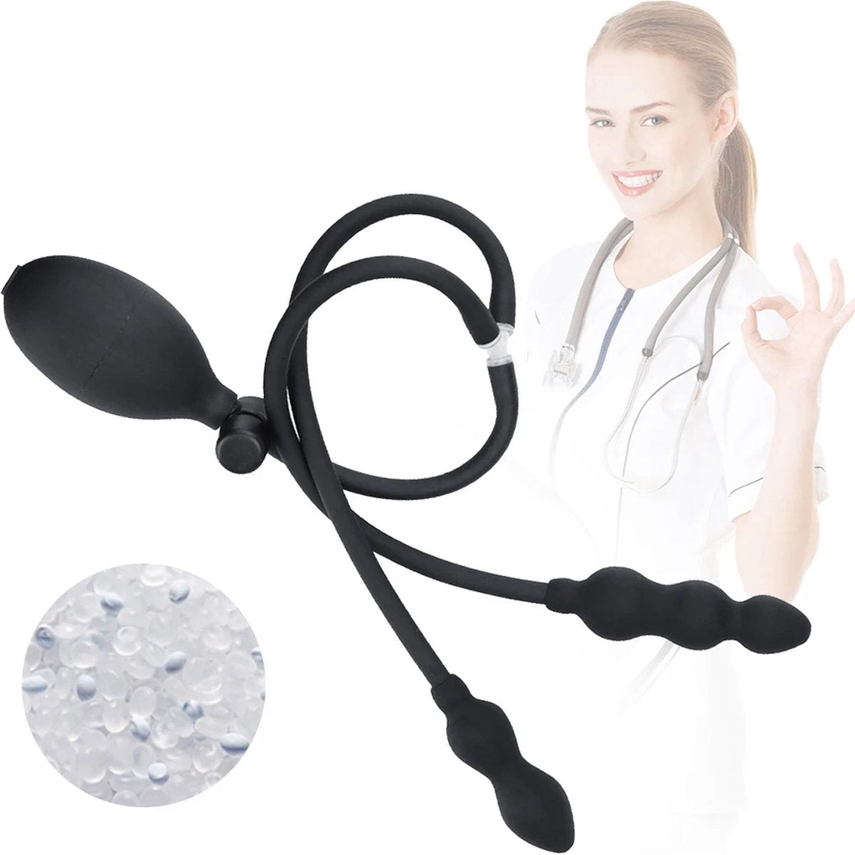 Dubbele Opblaasbare Buttplug