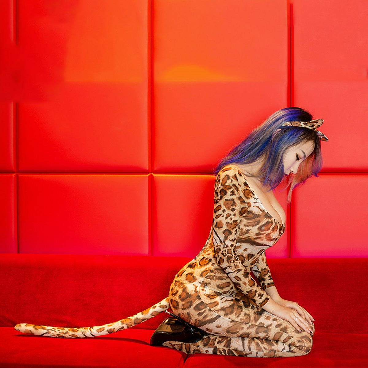 Luipaard Bodysuit met Staart