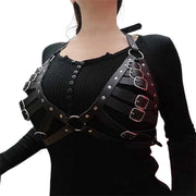 Lederen BH met riemen en gespen