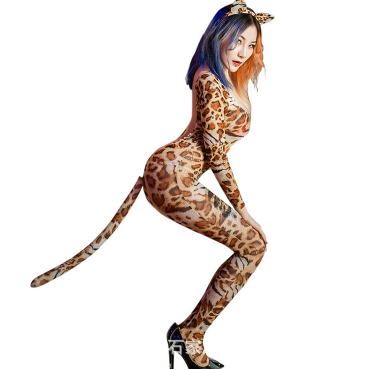 Luipaard Bodysuit met Staart