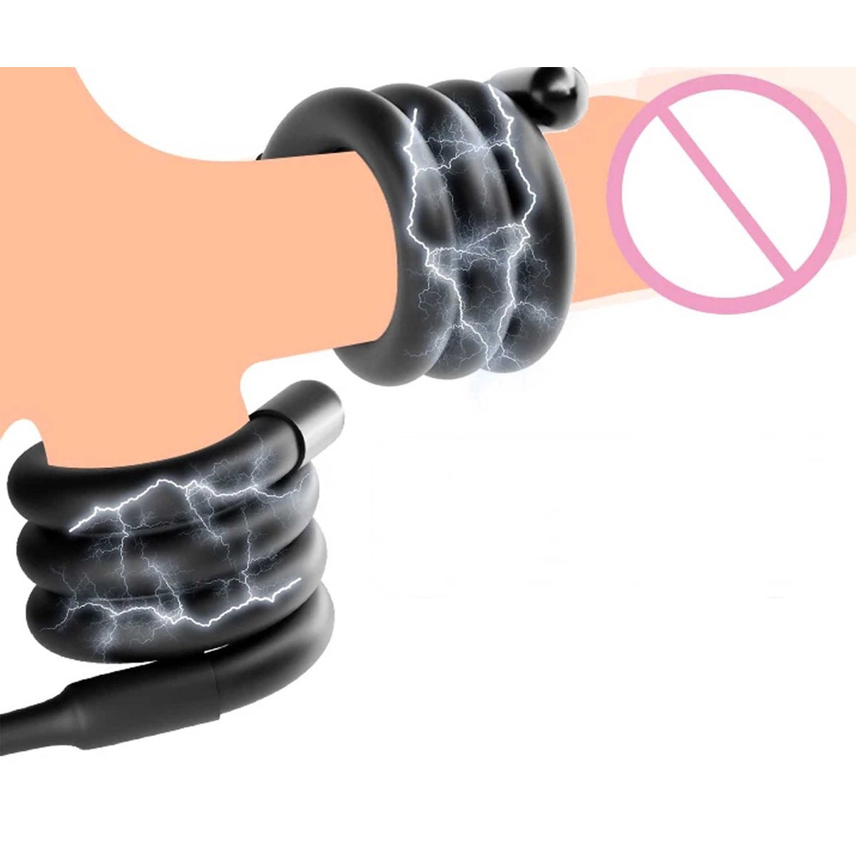 Elektrische Schok Penis Ring en Scrotum Ring