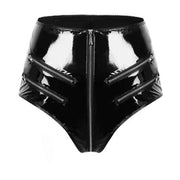 Leren Short met Rits Bij Kruis