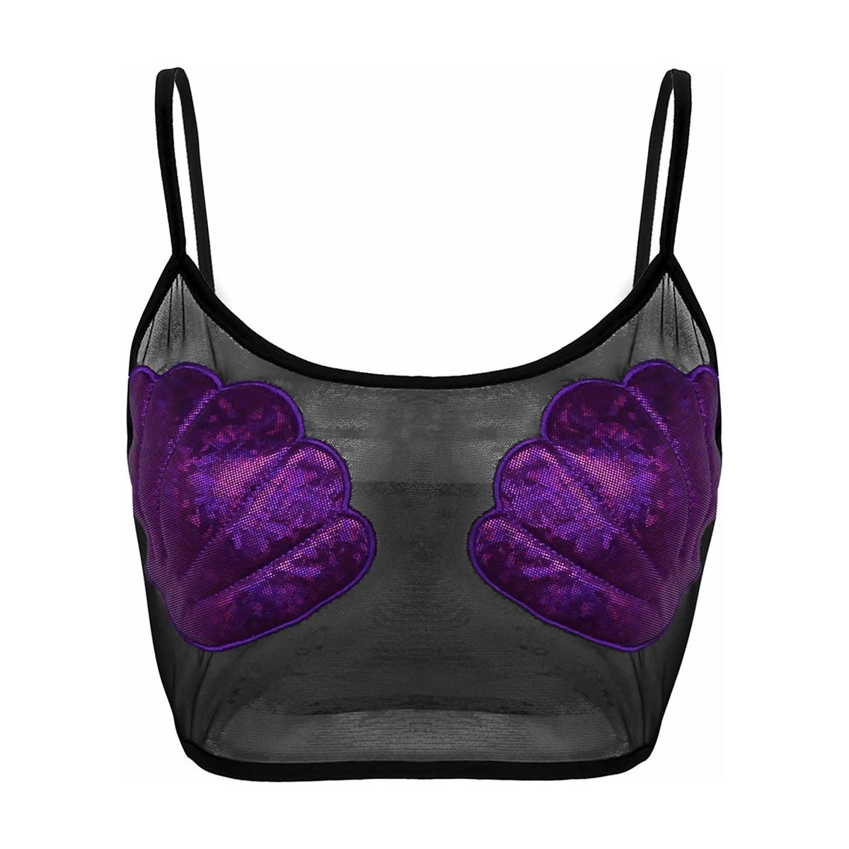 Transparante Top met paarse Schelpen