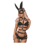 3-delige lederen bondageharnas