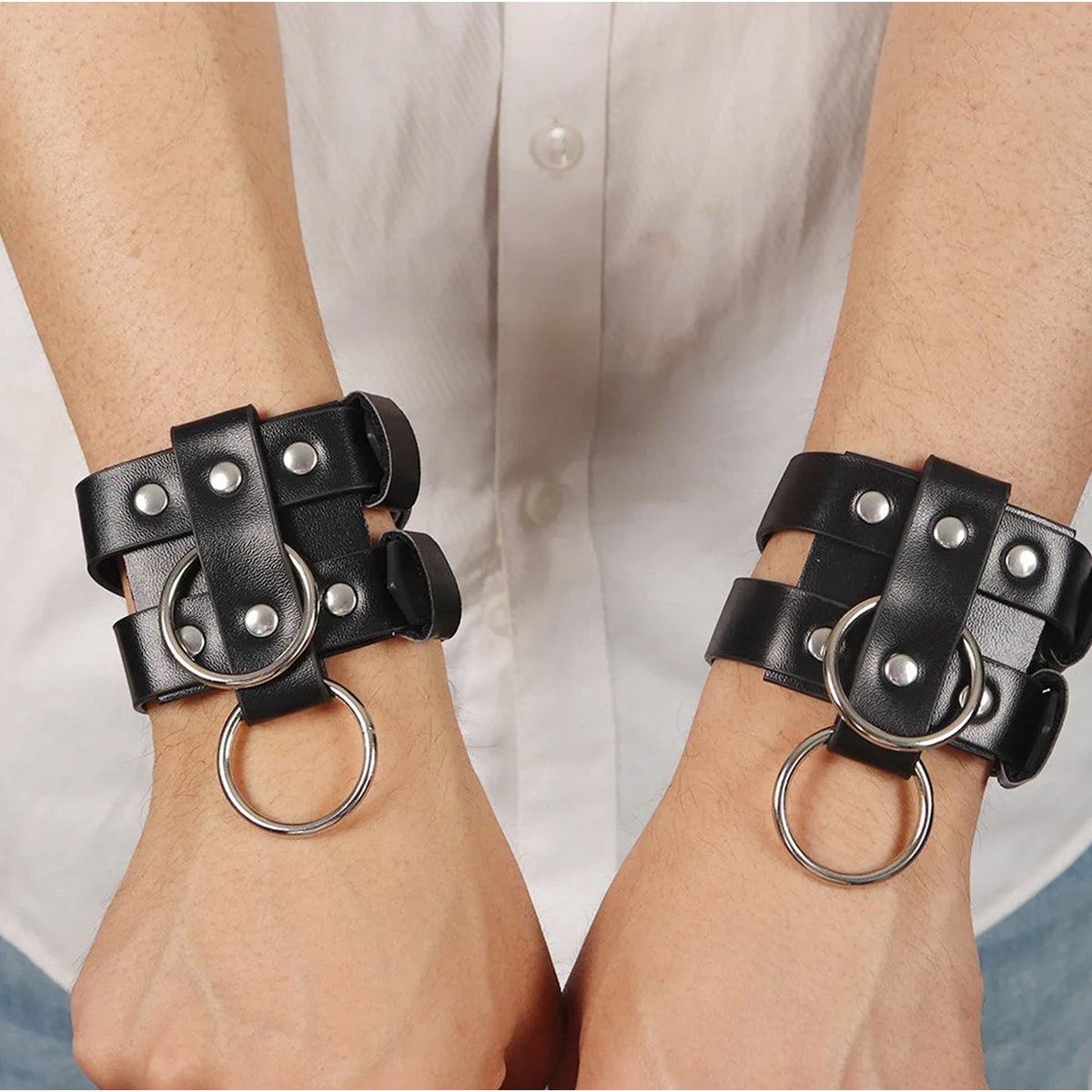 Lederen Pols Bondage 2 Stuks