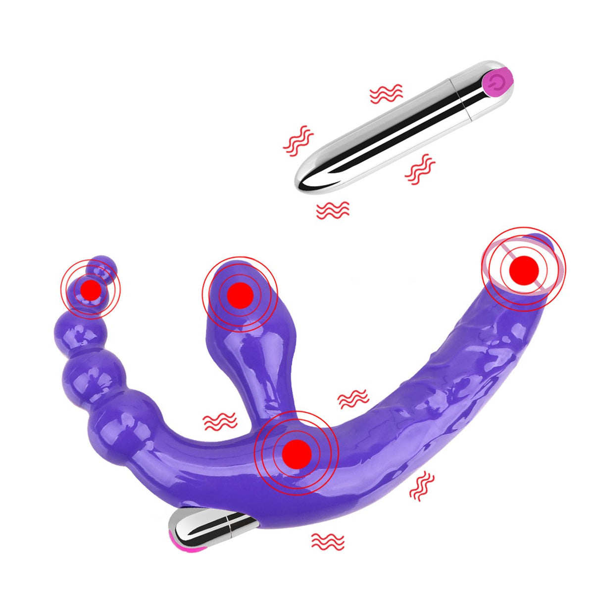 Drievoudige strap-on vibrator