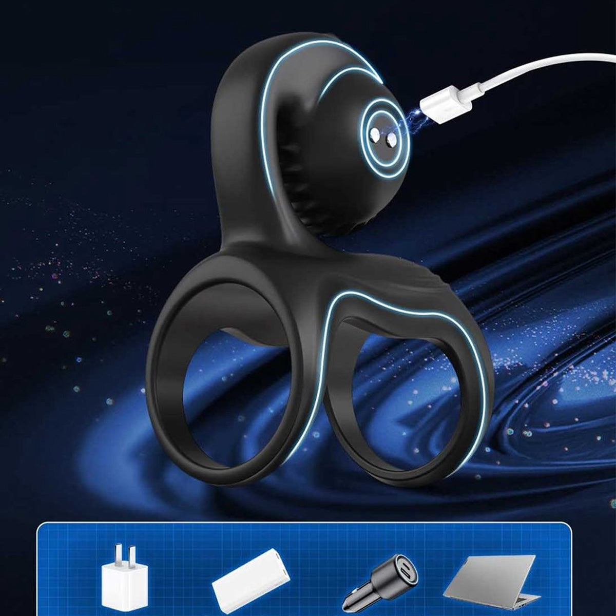 Penis ring with clitoris vibrator