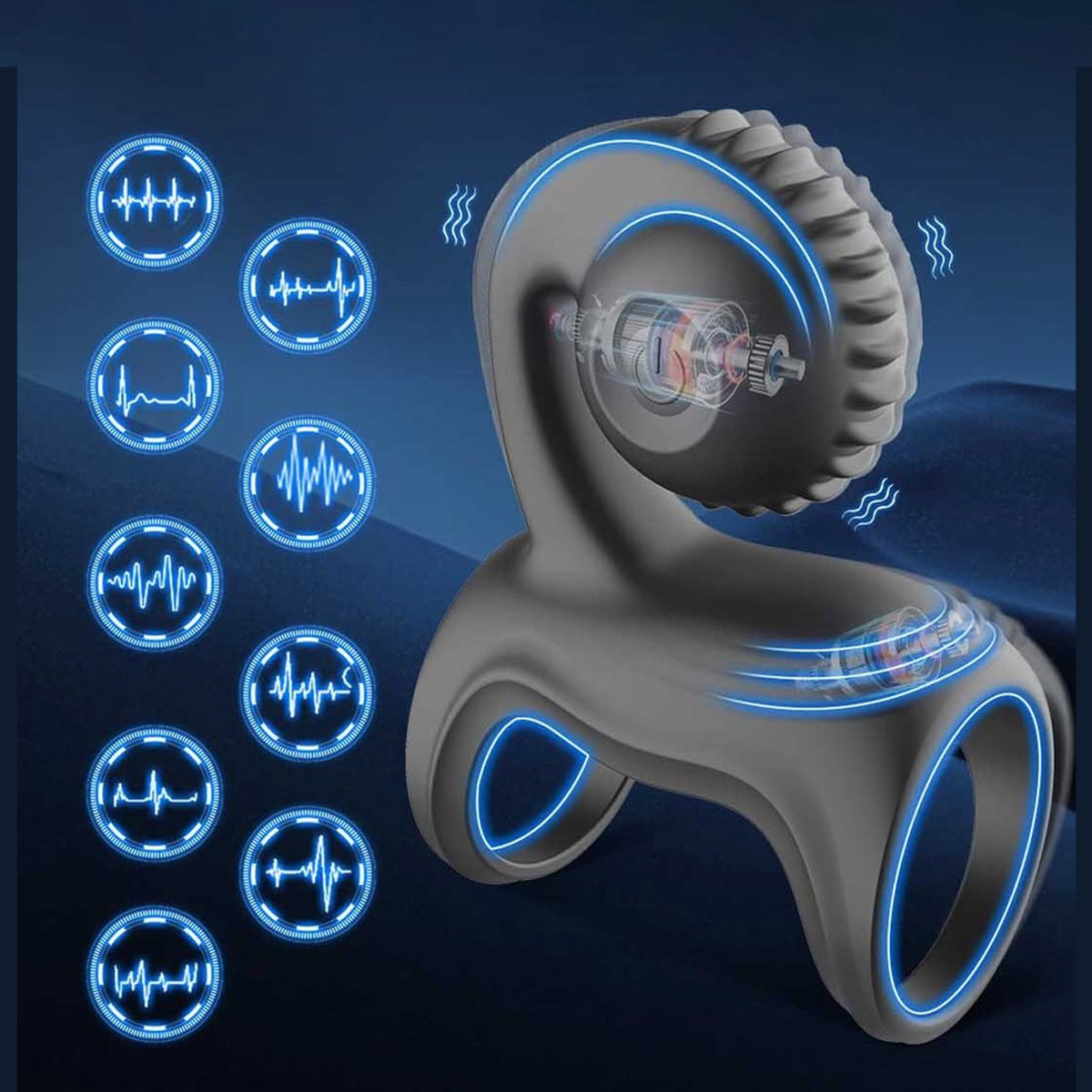 Penis ring met clitoris vibrator