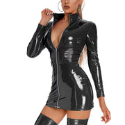 Latex Jurk Lange Mouwen en Rits