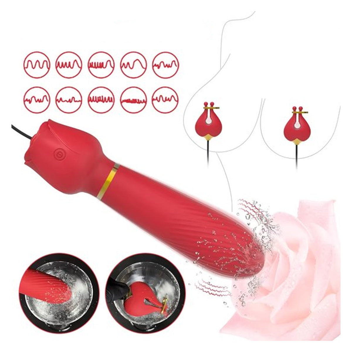 Tepelklemmen vibrator met G-spot vibrator