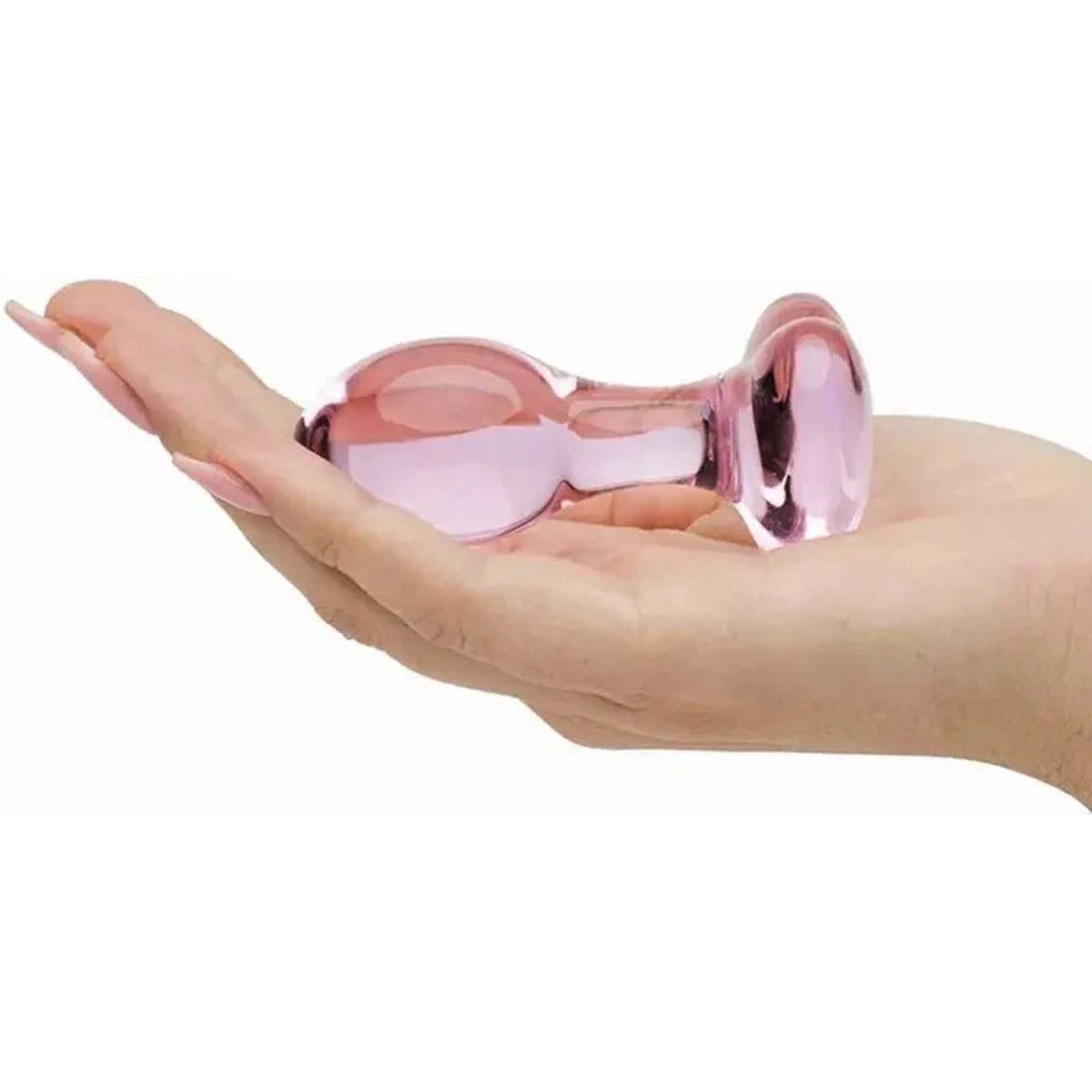 Glazen Roze Hartjes Buttplug