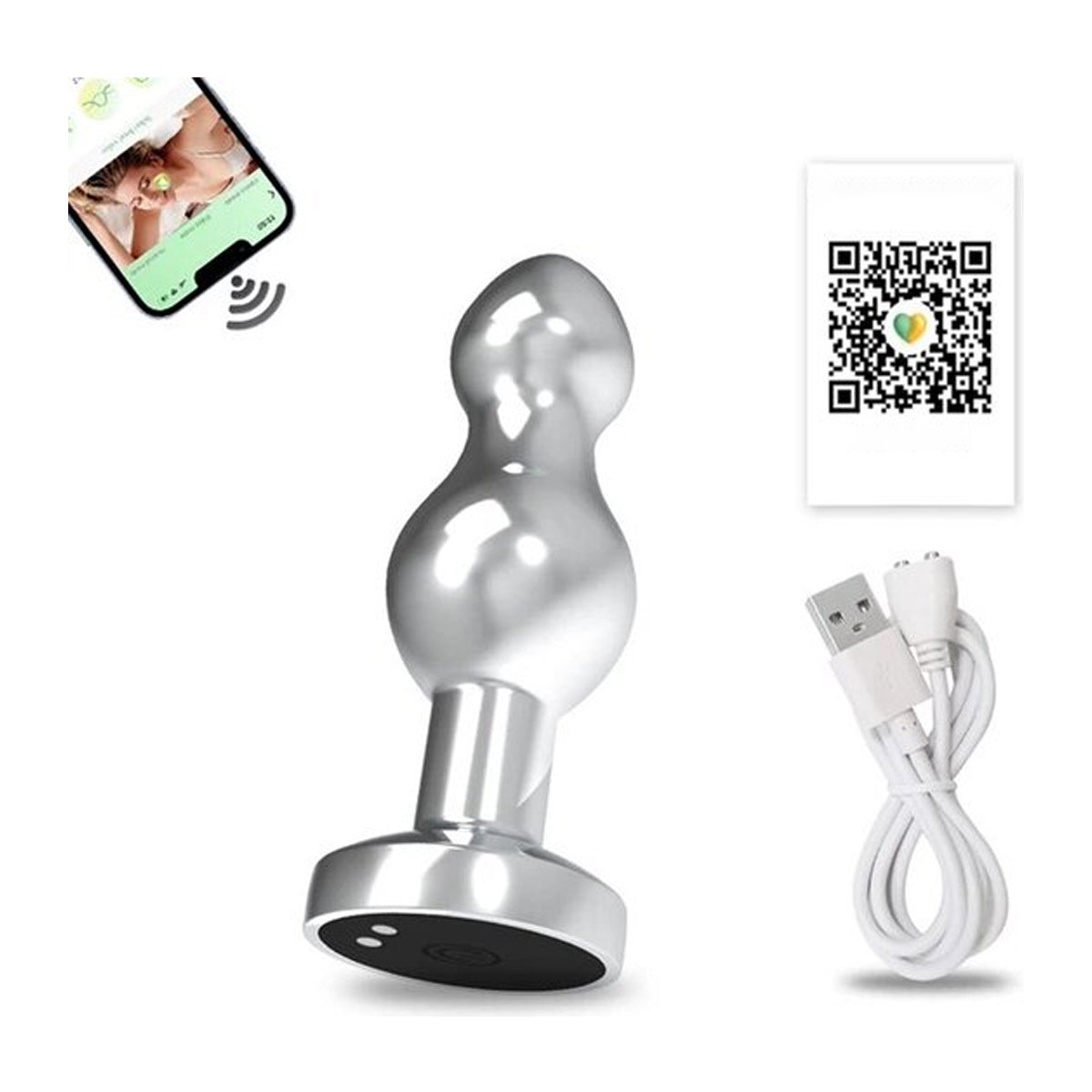 RVS Buttplug Vibrator Telefoon Bestuurbaar