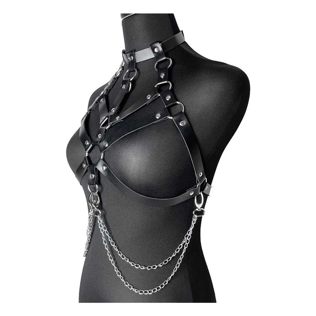 PU Lederen Harnas met Ketting