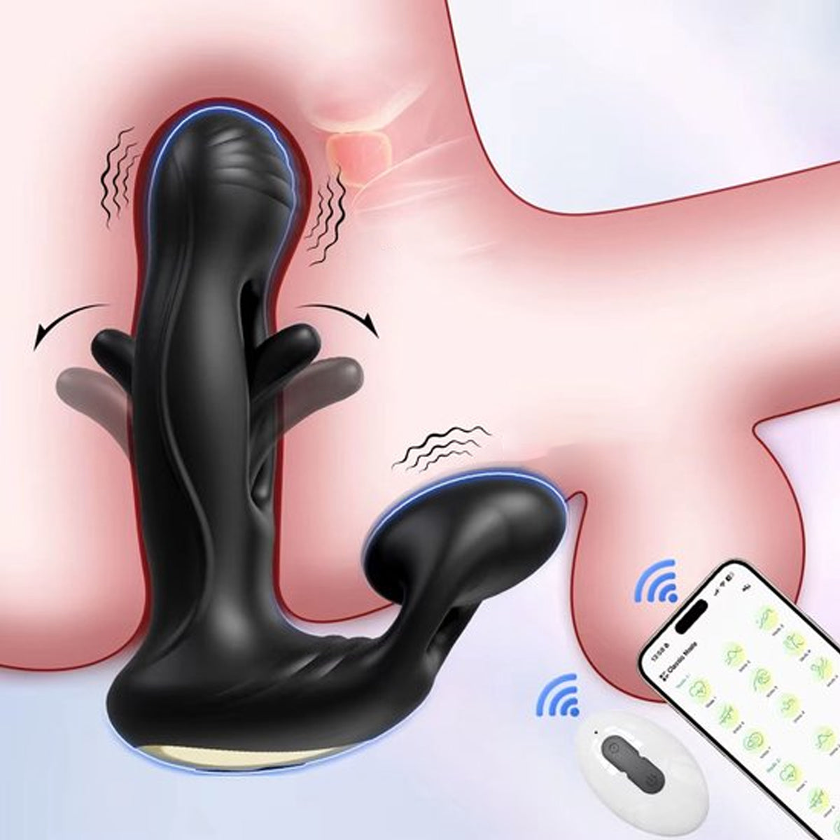 Buttplug vibrator met Scrotum Massage