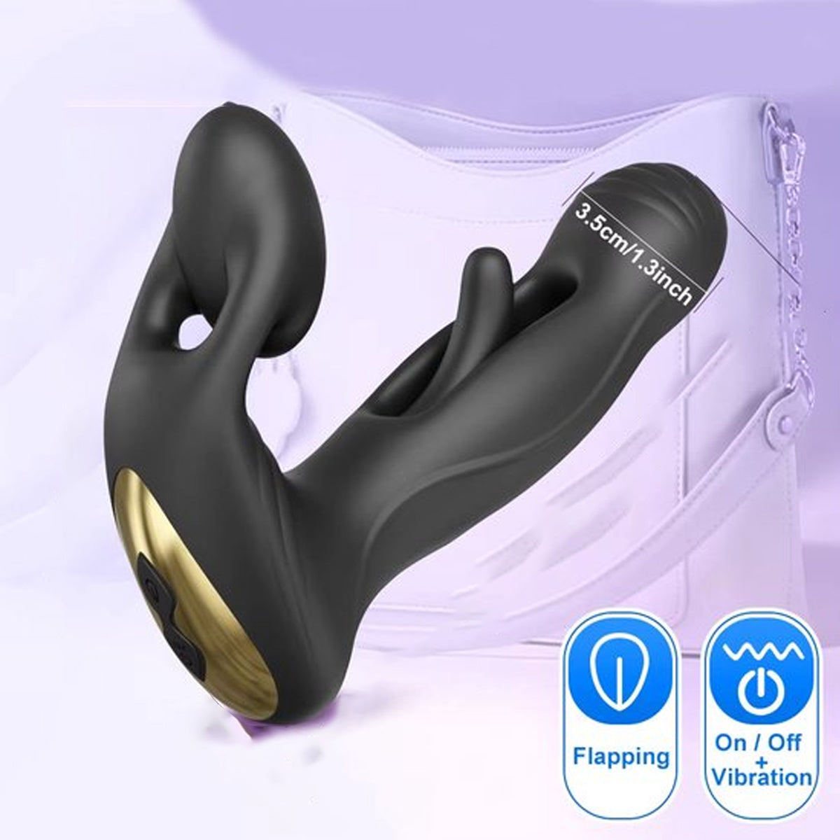 Buttplug vibrator met Scrotum Massage