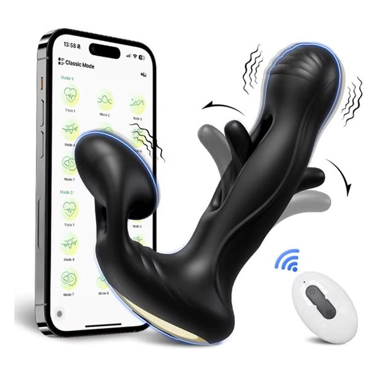 Buttplug vibrator met Scrotum Massage