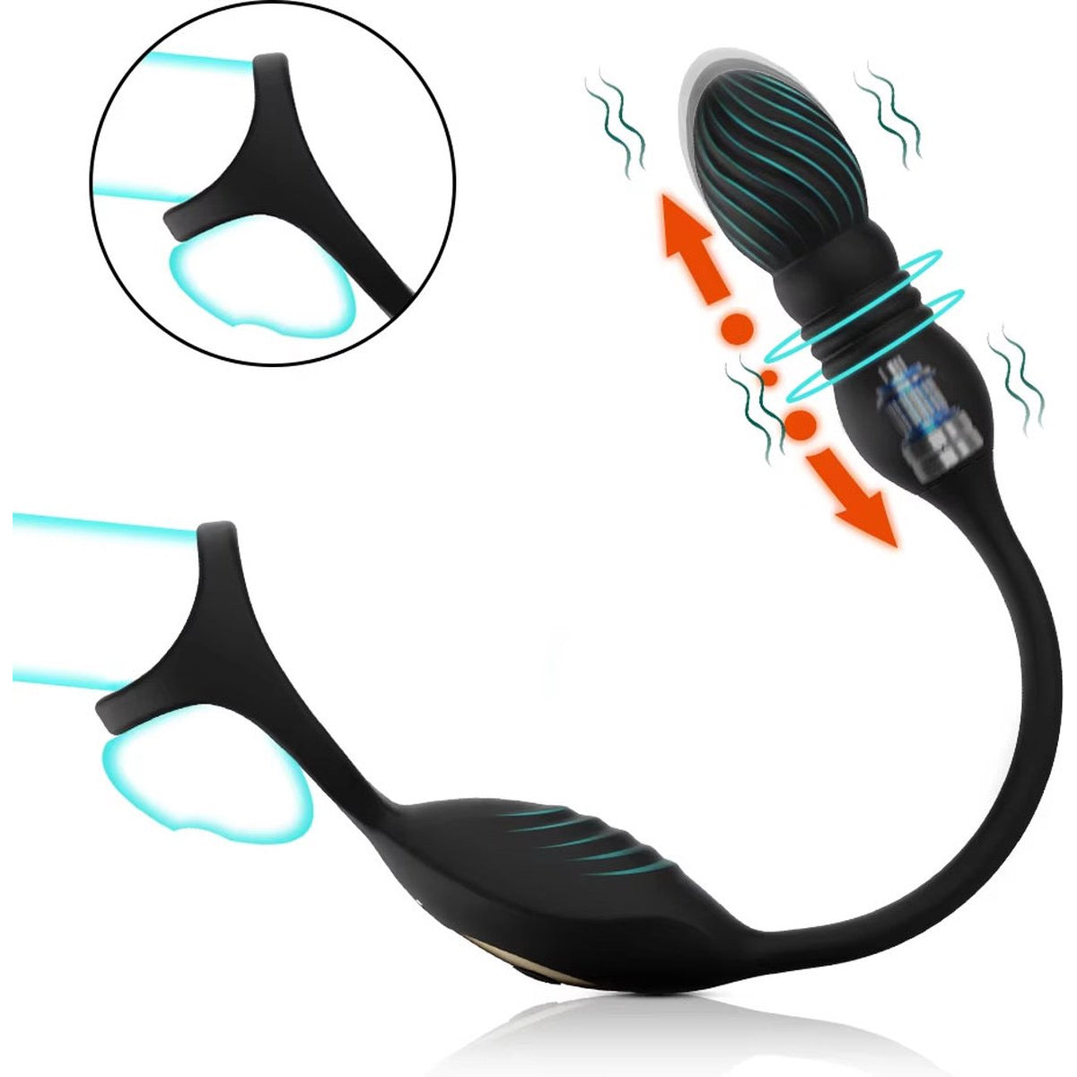 Cockring met Anus Vibrator