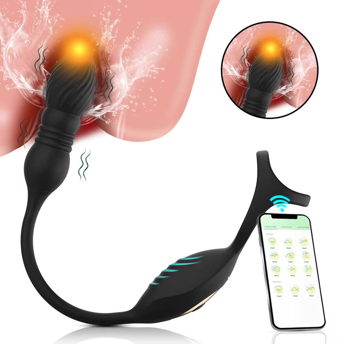 Cockring met Anus Vibrator