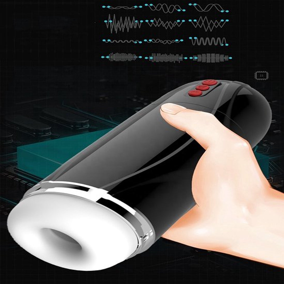 Vibrerende en zuigende Masturbator Platinum