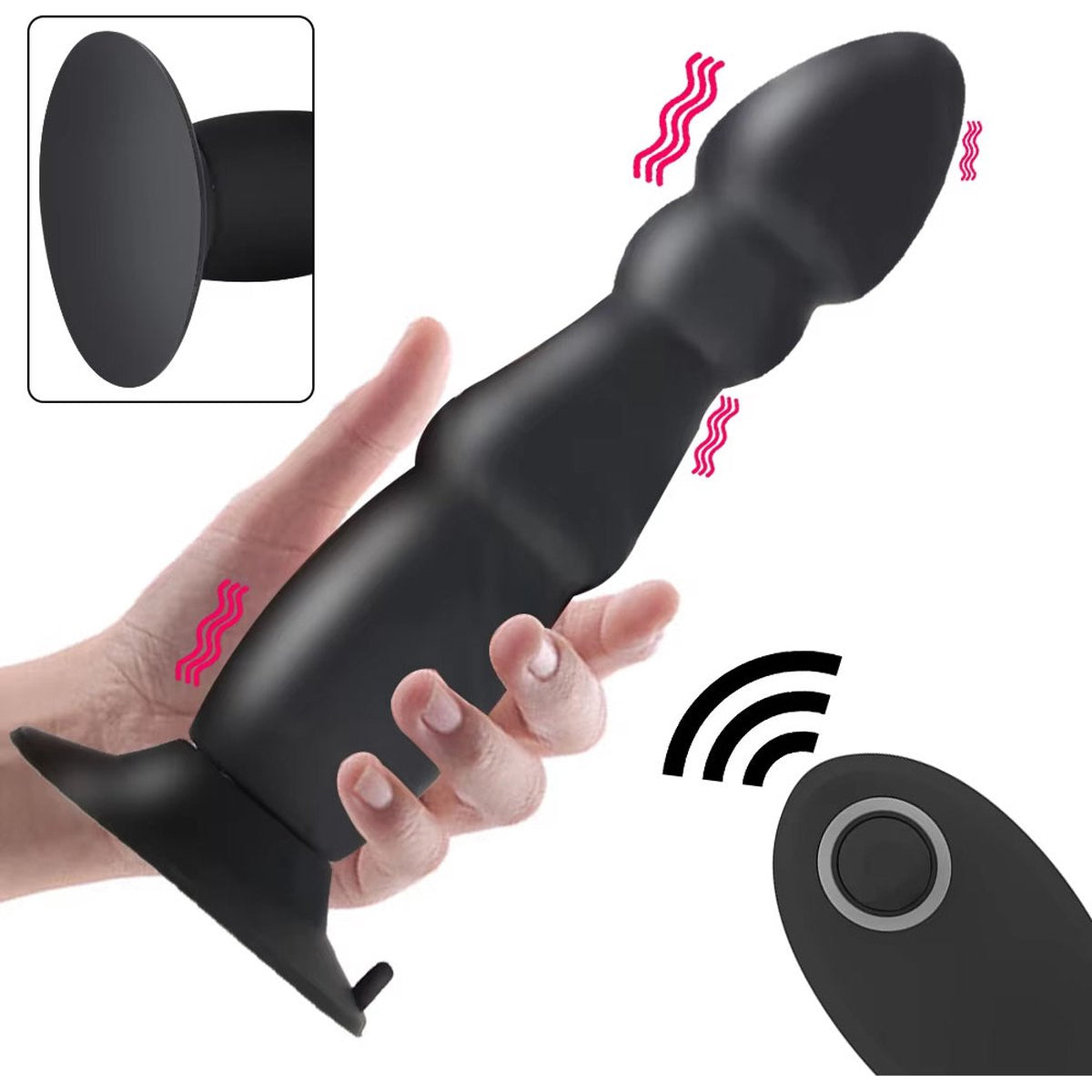 Buttplug vibrator zuignap