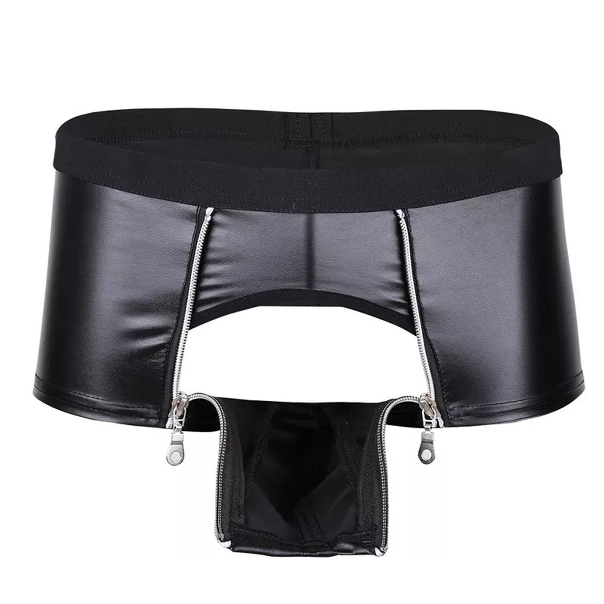 Latex Wetlook Herenboxer met rits