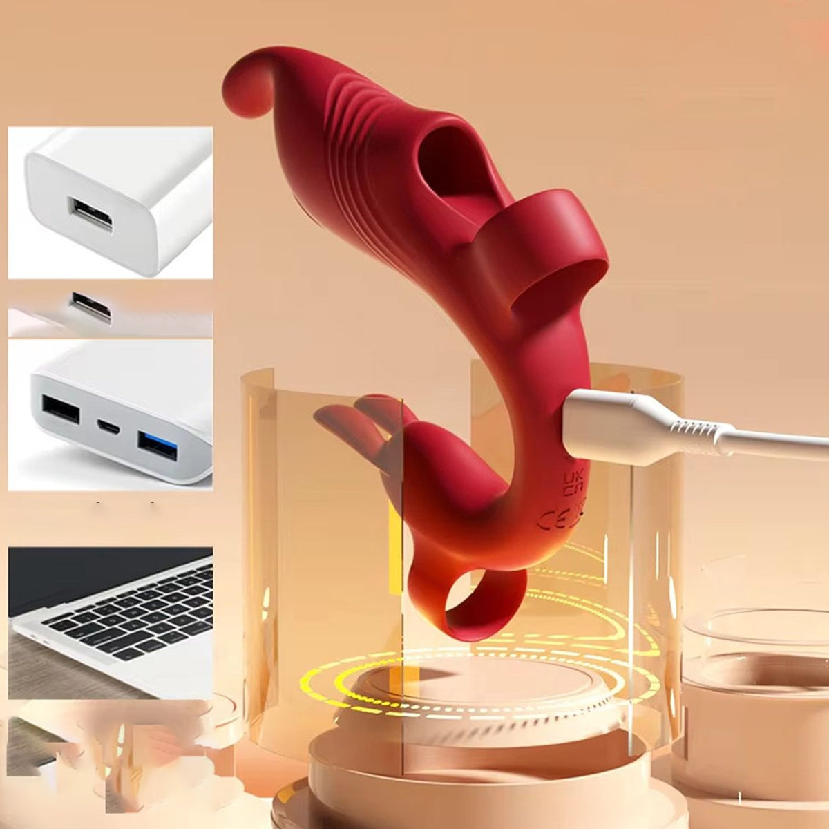 Vinger Vibrator met Dubbele Stimulatie