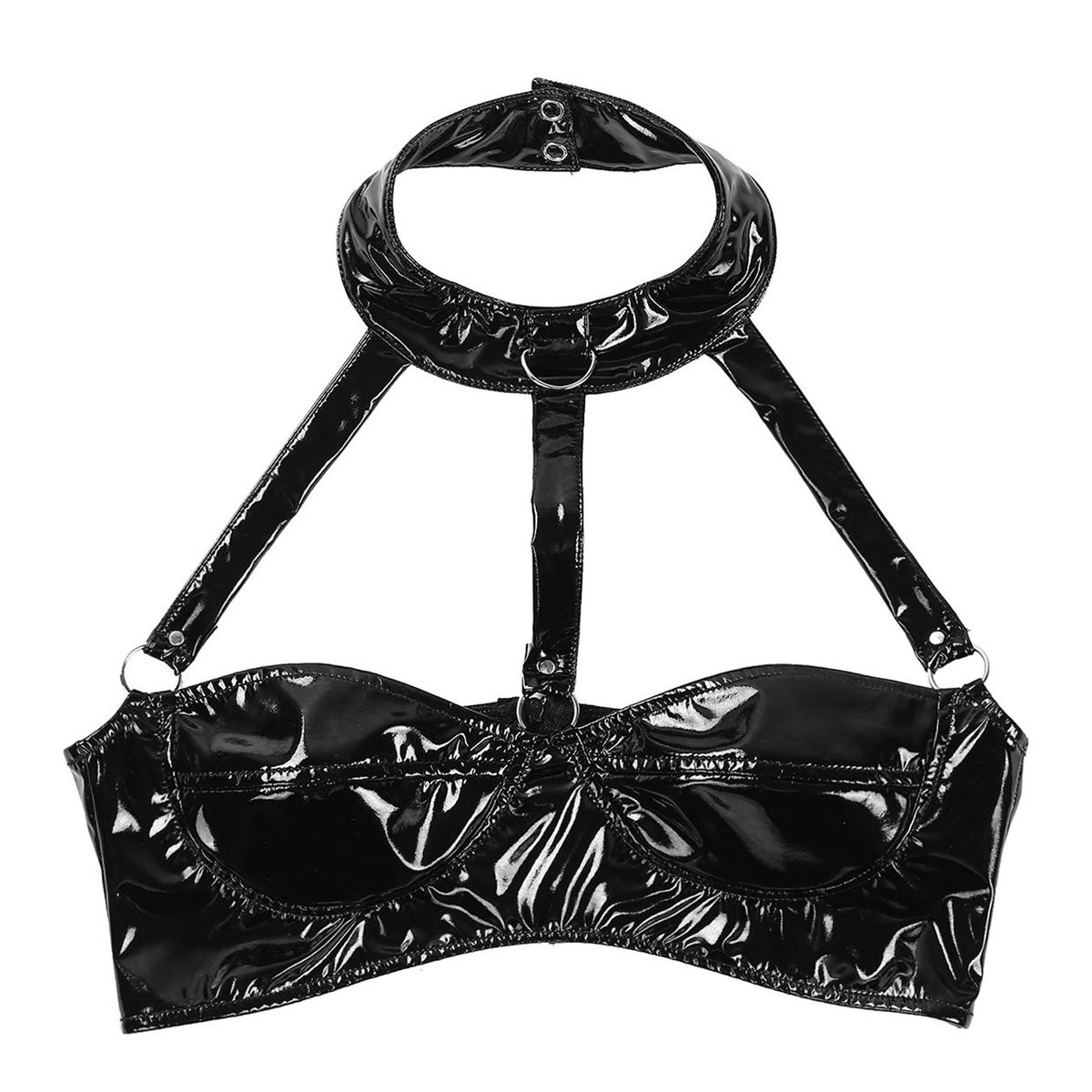 Latex Wetlook BH met Halsband
