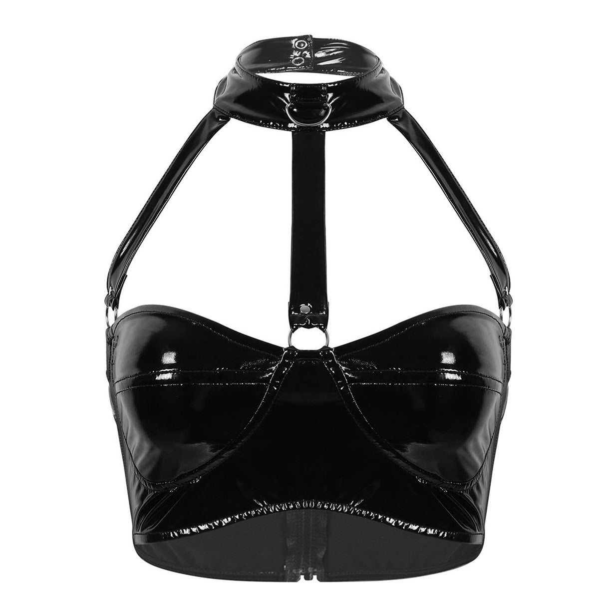 Latex Wetlook BH met Halsband