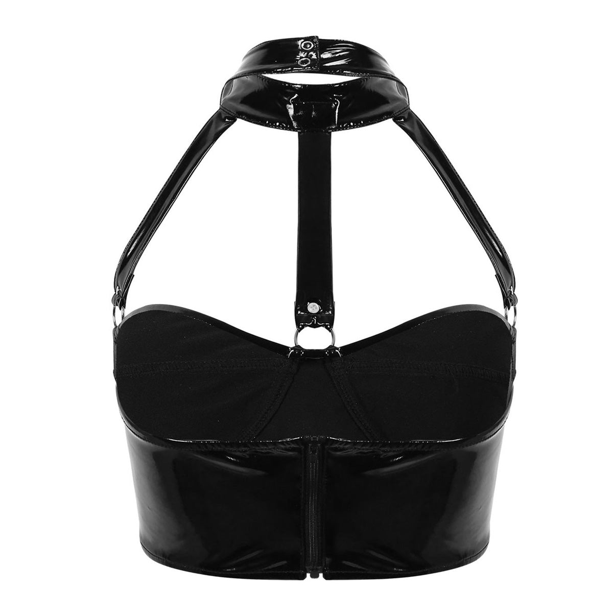 Latex Wetlook BH met Halsband