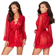 Transparante Nachtjapon Rood