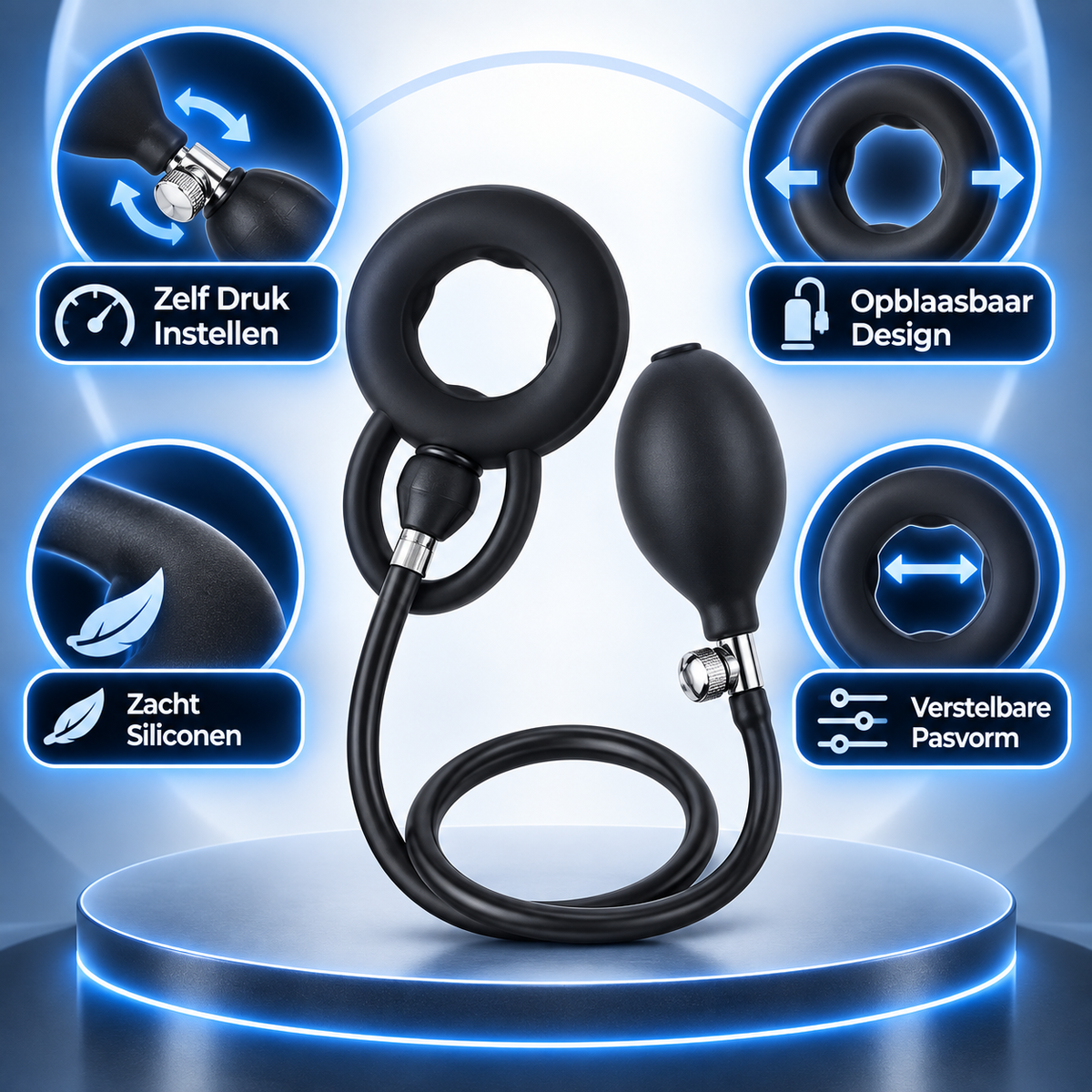 Opblaasbare Cockring en Balzak ring