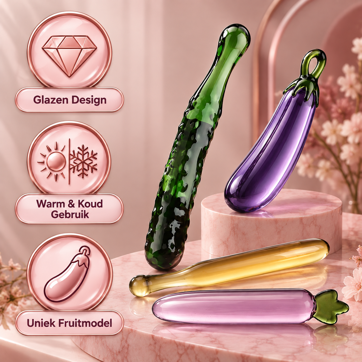 Fruit dildo's glas (4 soorten)