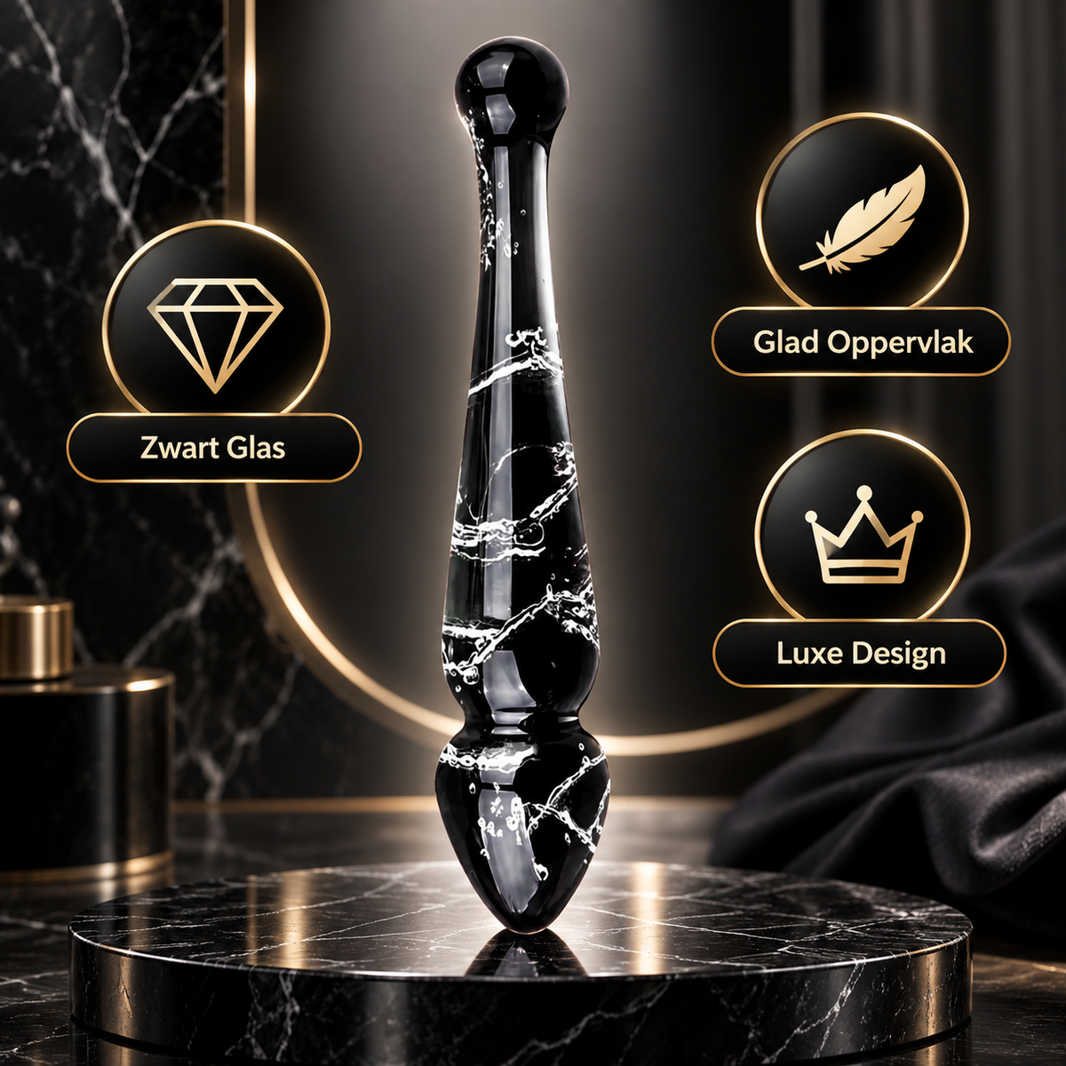 Glass Dildo Black Pro