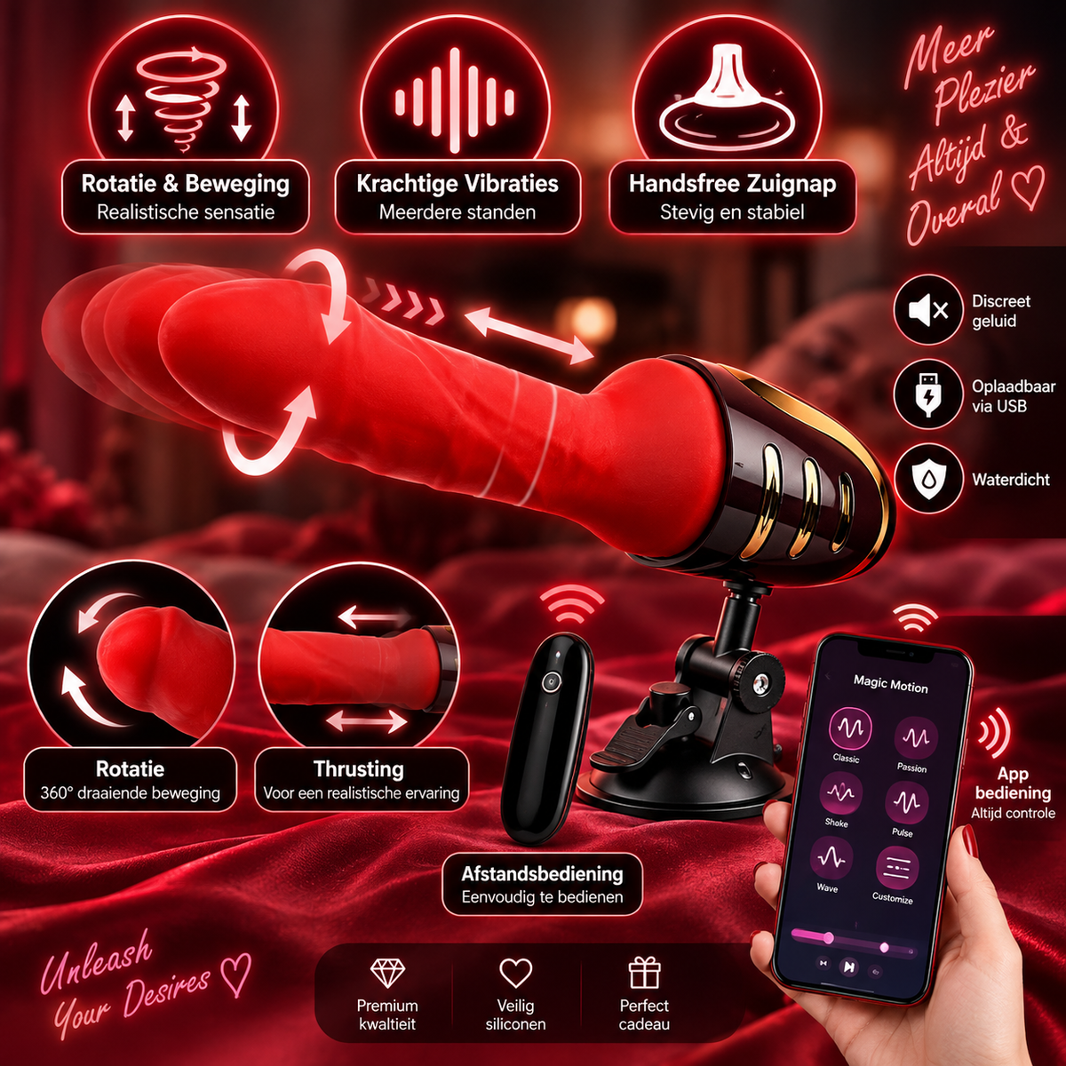 Roterende en Telescopische Dildo