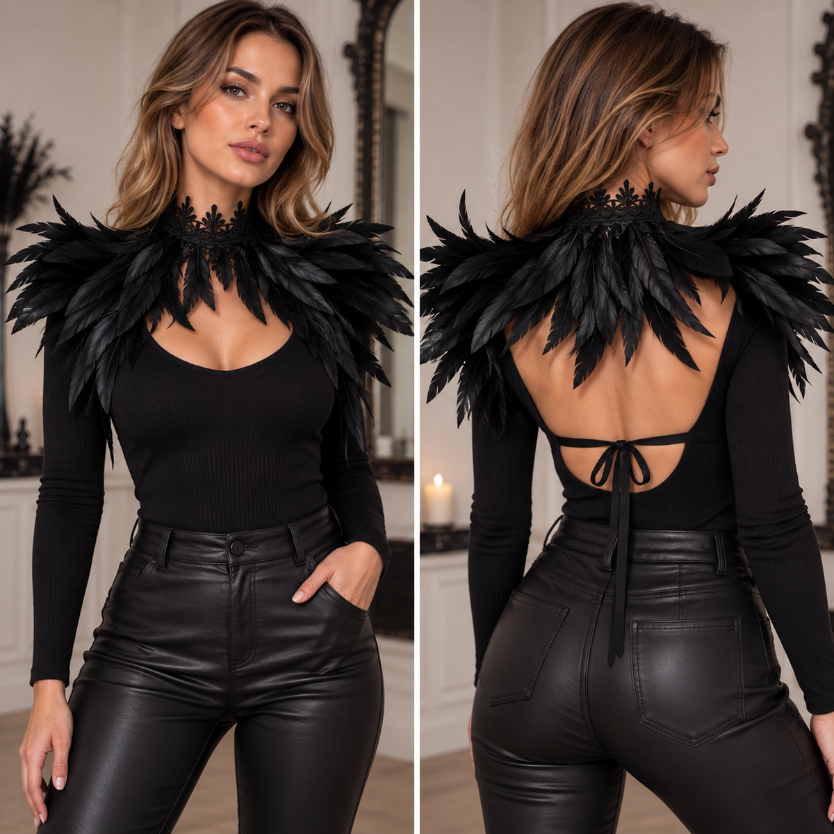 BDSM Harness Feathers Unisex