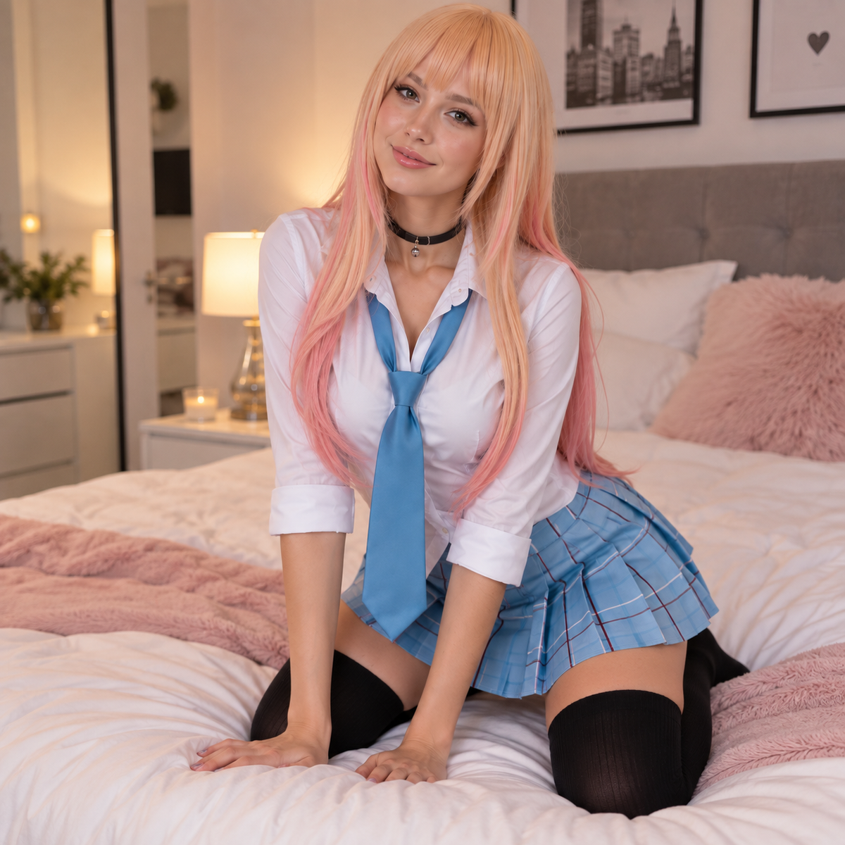 Luxe 6-delige cosplay schoolmeisje