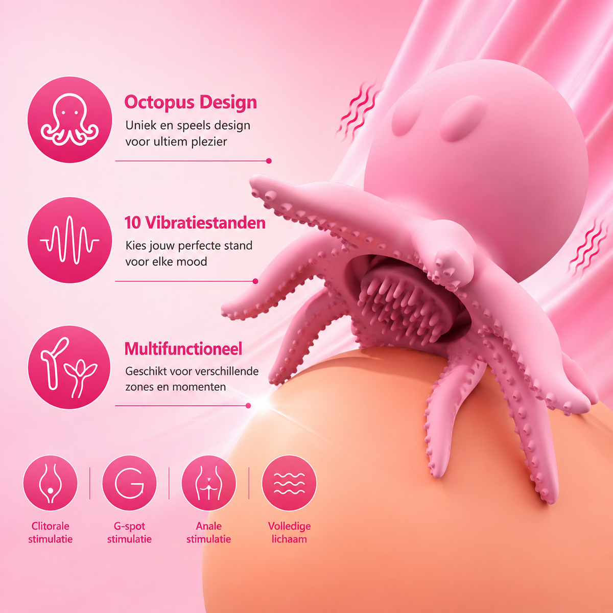 Octopus-vormige tepelstimulator