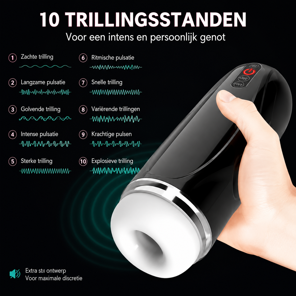 Vibrerende en zuigende Masturbator Platinum