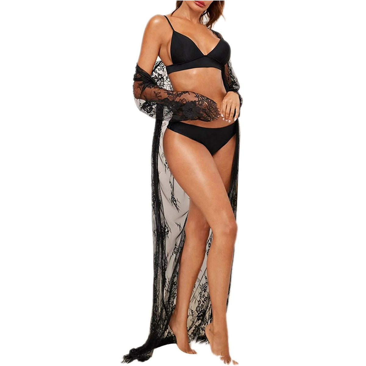 Transparante Nachtjapon Met Slip