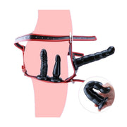 Strap-on drievoudige dildo