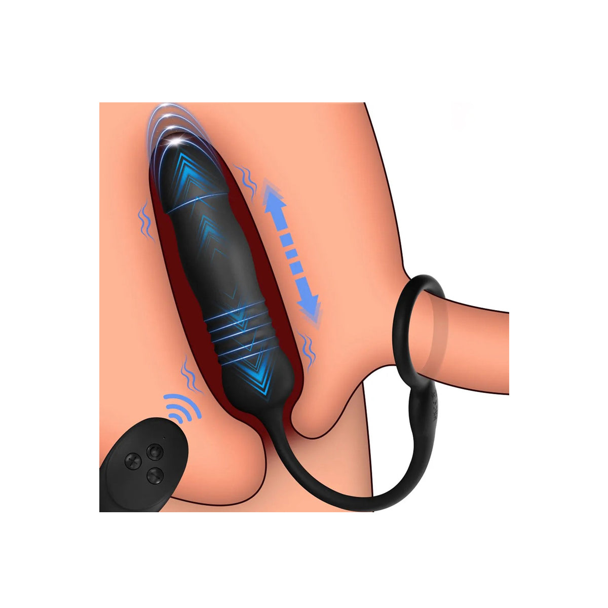 Telescoopvibrator met Cockring