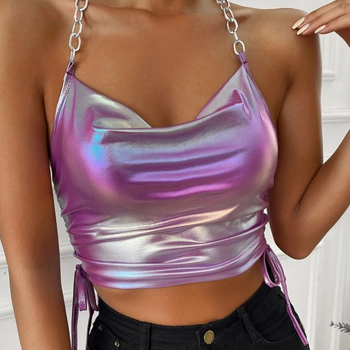 Kleurrijk Topje met Ketting Hals