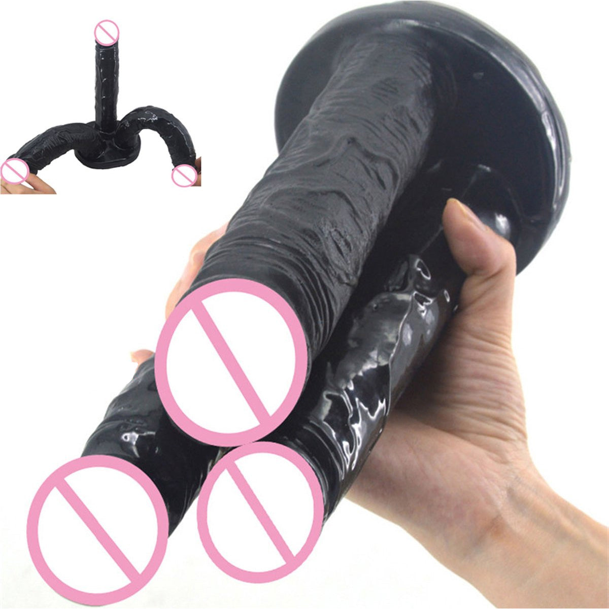 Drievoudige penetratie dildo