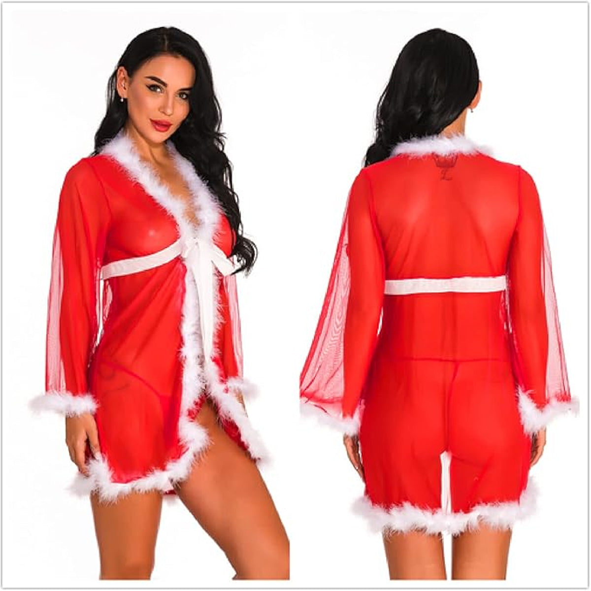 Erotische Kerstvrouw Nachtjurk